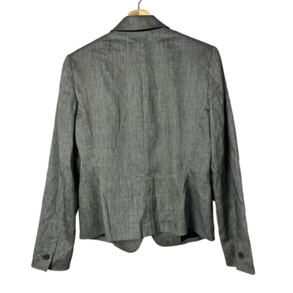 Anne Klein Howard Hawks Peak Lapel Single Button Neutral Gray Blazer 8 - Picture 3 of 4